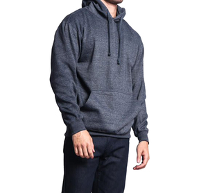 Sweat-shirt à capuche pour homme, couleur unie, en molleton français, tricoté, décontracté, pour l'automne, gris foncé, respirant, broderie personnalisée. - Product Image 6