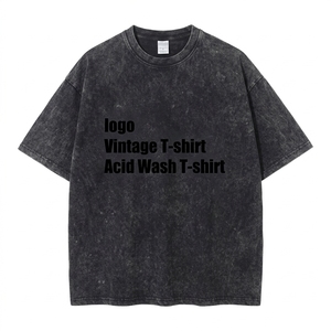 เสื้อยืดโอเวอร์ไซส์ผู้ชาย ผ้าคอตตอน 100% ล้างสีแบบแอซิด แขนสั้น คอกลม สีพื้น เรียบง่าย สไตล์สตรีทแวร์ ระบายอากาศได้ดี รับสกรีนลายตามสั่ง - Product Image 2