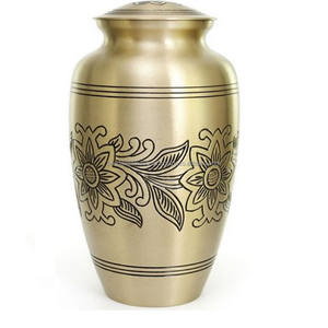 Urnes funéraires en laiton de haute qualité avec conception de feuilles urnes funéraires en métal fini noir et or pour cendres humaines - Product Image 6