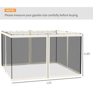 Replacement <b>Mesh</b> Sidewall <b>Netting</b> for Pergola Gazebo & Pavilion - Product Image 3