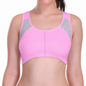 Soutien-gorge de sport pour femme en tissu doux, design offrant un bon maintien, vêtements de fitness, couleur unie, style simple - Product Image 5