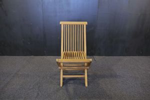 Teak Wood <b>Outdoor</b> <b>Dining</b> Set with 6 Pcs Foldable Chairs and 1 Round <b>Extending</b> <b>Table</b> Modern Minimalist Design for Garden Use - Product Image 4