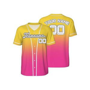 Maillots de baseball et de softball en coton biologique 100% imprimés en sérigraphie, t-shirts à col en V, séchage rapide, unisexe, service OEM ODM - Product Image 1