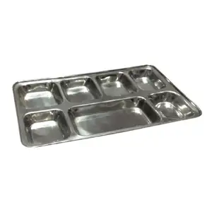 Placas divisorias de acero inoxidable KVR SS plato de cena dividido sección platos de cena indio Thali Mess Tray Dosa Thali