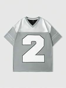 Maillot de football américain unisexe avec strass, surdimensionné, style streetwear, personnalisable, OEM ODM, fournisseur d'usine en gros - Product Image 4