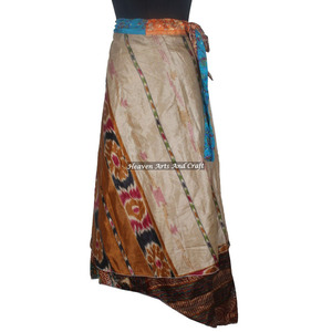 Nuevo Vestido Maxi Halter Tubo de Seda Vintage de 38 Pulgadas con Falda Cruzada, Estilo Saree, Hecho a Mano, Largo y de Seda, Venta al por Mayor - Product Image 4