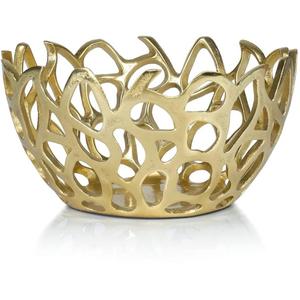 Bol décoratif en métal sculpté à la main, design contemporain, noir, pour accessoires de table, centre de table, bol à fruits, décoration - Product Image 3