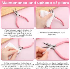 2 Pcs Stainless Steel Chain Nose Pliers 4.5 Inch Flat Nose Precision Jewelry Making <b>Craft</b> Tool Set for <b>Wire</b> Bending Grasping - Product Image 2