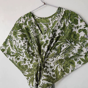 Elegant Luxury Style Summer Dress Hand Block Print Cotton Print Kaftan Plus Size Lightweight Printed Summer Cover-<b>Up</b> Dress - Product Image 1