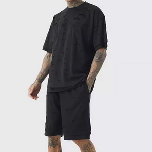 Conjuntos de verano para hombre, camisetas de manga corta, pantalones cortos, trajes de dos piezas, chándal fino y transpirable, conjuntos informales holgados para hombre - Product Image 6