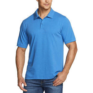 Polo en coton à manches courtes gris pour homme, décontracté, couleur unie, respirant, tricoté, coupe classique - Product Image 5