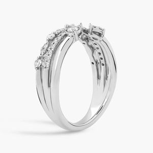 Lab Grown Diamond Open <b>Stack</b> Engagement <b>Ring</b> 0.35 Carat IGI Certified D VVS2 Layered Diamond Modern Trendy Wrap 10K Jewelry - Product Image 4