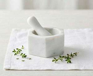 White Marble Hexagon Mortar Pestle Set Heavy Duty Manual Spice <b>Herb</b> Garlic <b>Grinder</b> Kitchen Use - Product Image 2