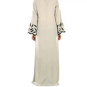 Abayas Blancas Lisas con Hiyab, Vestido Maxi, Abayas de Dubái y Catar, Abayas para Hajj y Umrah, Vestidos Árabes Musulmanes Transpirables para Mujer - Product Image 3