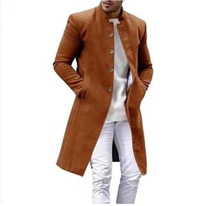 Manteau long épais pour homme tendance 2026 avec bordure en fourrure de vison, tissu Oxford 100% polyester - Product Image 4