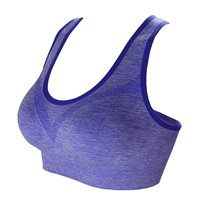 Conjunto de sujetadores deportivos RA para mujer, paquete de 3, diseño de espalda cruzada, morado, rosa, gris, top de yoga sin costuras, soporte medio, sujetador transpirable para entrenamiento - Product Image 3