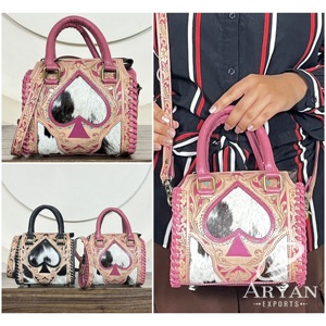 Customized New High Quality Hair on Cowhide Tooled <b>Leather</b> Duffel <b>Bags</b> Cute Pink <b>Leather</b> <b>Small</b> Crossbody Women Speedy Handbags - Product Image 1
