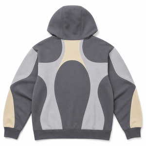 Custom Heavyweight Color Block Quarter Zip Hoodie Oversized Pullover Fleece Hooded Sweatshirt Drop Shoulder Streetwear Cotton - Product Image 2