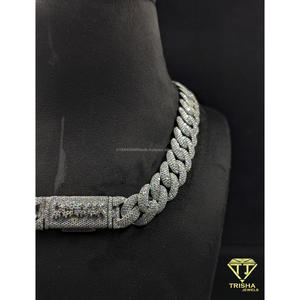 Luxury <b>Iced</b> <b>Out</b> Cuban Link <b>Chain</b> Necklace VVS Moissanite Diamond Pave Setting 925 Sterling Silver Hip Hop Jewelry For Men - Product Image 6