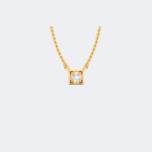 0.10CTW Round Brilliant <b>Frame</b> Set Diamond Solitaire Necklace - Product Image 1