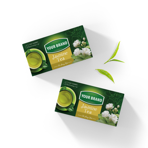 Sachets de thé vert au jasmin biologique OEM, sachets de thé aromatisés à double compartiment, emballage de sachets de thé - Product Image 1