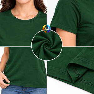 Le tissu jersey doux rend le t-shirt femme confortable pour un usage quotidien, avec une silhouette épurée, une matière extensible et légère, et un style décontracté simple. - Product Image 6