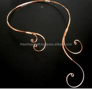 Collar Abierto Único con Collarín de Alambre de Cobre - Diseño Moderno y Tradicional Pulido, Tamaño y Forma Personalizables - Product Image 4