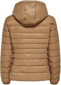 Women's Lightweight <b>Packable</b> Hooded Winter Quilted Puffer <b>Jacket</b> with Detachable Hat & Sleeves Water Resistant Satin Lining - Product Image 2