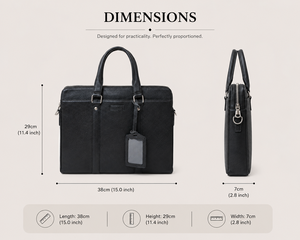 Maletín de Negocios de Cuero, Cierre de Cremallera Grande, Duradero, Impermeable, Estilo Minimalista, para Todas las Temporadas, Bolsa de Mensajero para Hombre para el Trabajo - Product Image 5