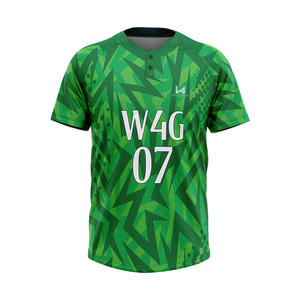 เสื้อเบสบอลซอฟต์บอลแบบสั่งทำคุณภาพสูง 2 กระดุม พิมพ์ลายโลโก้ด้านหน้าด้วยความร้อน ผ้าโพลีเอสเตอร์ระบายอากาศได้ 100% - Product Image 2