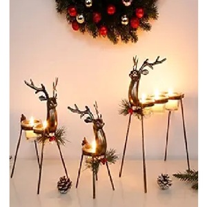 ที่วางเทียนเหล็กแบบเจาะรู ลายคริสต์มาส ทนความร้อน ตกแต่งบ้าน - Product Image 3