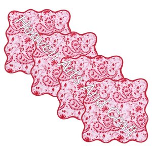 100% Cotton Hand Block Printed <b>Table</b> Scallop Napkin Sets - Product Image 5