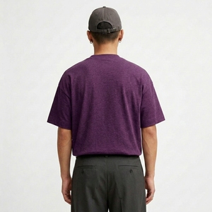 เสื้อยืดคอกลมแขนสั้นผู้ชาย ผ้าฝ้าย 100% ป้องกันขนร่วง เนื้อผ้านุ่ม สไตล์ลำลอง  รับสกรีนโลโก้ตามแบบ - Product Image 3