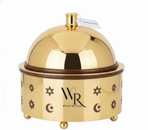 Casserole élégante dorée de luxe avec couvercle miroir, idéale pour les mariages, les fêtes et les buffets domestiques, pour garder les aliments au chaud. - Product Image 1