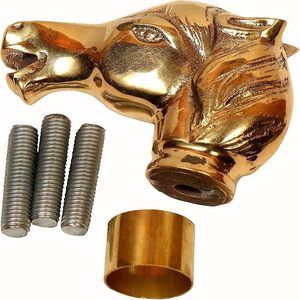 Antique Polished Brass Horse <b>Head</b> Solid Handle Victorian <b>Style</b> Walking Stick for Wooden Cane Art & Collectible - Product Image 1