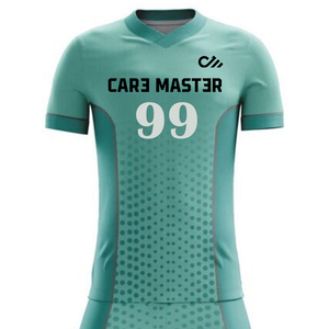 ชุดฟุตบอลผู้ชายผ้าโพลีเอสเตอร์แบบเรียบ ระบายอากาศได้ดี สีน้ำเงิน ชุดแข่งฟุตบอล ชุดกีฬาฟุตบอล ครบชุด - Product Image 4