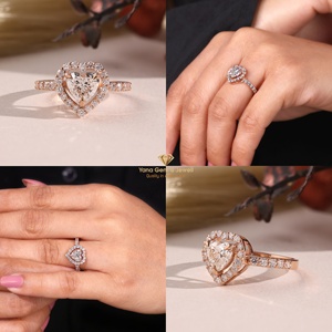 แหวนเพชร CVD Lab Grown รูปหัวใจ 1.00 กะรัต ของขวัญวันครบรอบสำหรับภรรยา ทองคำแท้ 14K สี F ความสะอาด VVS2 รับรองโดย IGI - Product Image 5