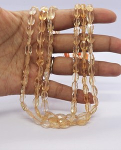 ลูกปัดซิทรินทรงรีเหลี่ยมเพชรพลอย ขนาด 5x7-7x11 มม. สีเหลือง ลูกปัดพลอยซิทรินธรรมชาติ 13 นิ้ว ลูกปัดซิทรินทรงรี - Product Image 6