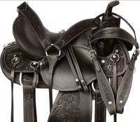 Selle de cheval western professionnelle en cuir de vachette véritable, avec arceau en bois, sculptée à la main, confortable, assise profonde, quincaillerie en laiton, modèle