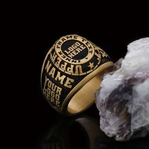 แหวนสั่งทำ BOJ รุ่น 024 สลักชื่อและโลโก้ตามต้องการ แหวนเงินแท้ 925 ชุบทอง ดีไซน์ทำมือ ราคาพิเศษ - Product Image 6