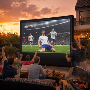Pantalla de Proyección Portátil Grande con Marco de PVC Resistente para Cine en el Patio Trasero, Eventos Deportivos, Fiestas al Aire Libre, Impermeable - Product Image 6