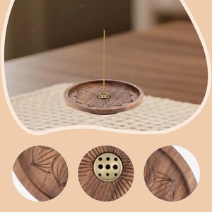 Morden and Custom design Natural Wood Incense Burner <b>Tray</b> with Star Inlay Handmade Home Decoration Accessory - Product Image 3