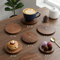 Sous-verres empilables magnétiques en noyer sculptés à la main avec support magnétique – Élégants pour bureau et table