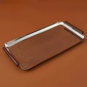 High-End Aluminum <b>Tray</b> With Leaf Accents Modern Style Premium Metal Serving <b>Tray</b> Elegant Design - Product Image 6