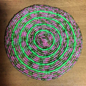 Stylish Handcrafted <b>Beaded</b> Embroidery <b>Coaster</b> for Modern Homes Traditional Embroidered <b>Beaded</b> <b>Coaster</b> for Dining and Living Room - Product Image 6