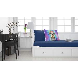 Schnauzer Hippie Dawg Funda De Almohada decorativa estándar Funda de cojín ligera súper suave de fácil cuidado - Product Image 2