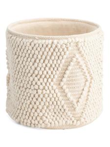 ITHL Modern Cotton Woven Storage <b>Basket</b> with Fringe Black <b>White</b> Geometric Pattern Reusable Household <b>Laundry</b> SB-20 - Product Image 5