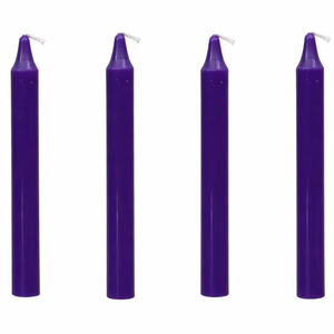 Handmade 4-Inch Purple Straight Chime Paraffin Wax Stick <b>Candles</b> 100% Natural Eco-Friendly Religious Holiday Christmas Weddings - Product Image 1