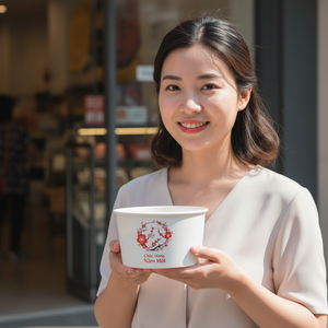 ชามกระดาษคราฟท์รักษ์โลกพร้อมฝาปิด ขนาด 750 มล./1 ลิตร/64 ออนซ์/170 ออนซ์ สำหรับใส่ไก่ทอด คุกกี้ และอาหารแบบนำกลับบ้าน - Product Image 5