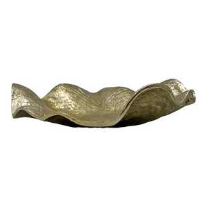 Bol en métal artisanal de luxe pour centre de table et décoration intérieure, bol en céramique dorée polie, porcelaine de luxe - Product Image 2